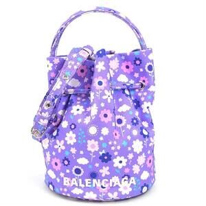 Balenciaga Wheel XS Canvas Shoulder Bag Purple Multicolor